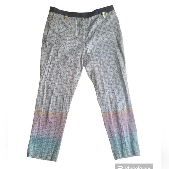 🌟3 For $15 SALE🌟 ZARA Basic High Waisted Ombre Multicolor Cropped Pants - Picture 2 of 8